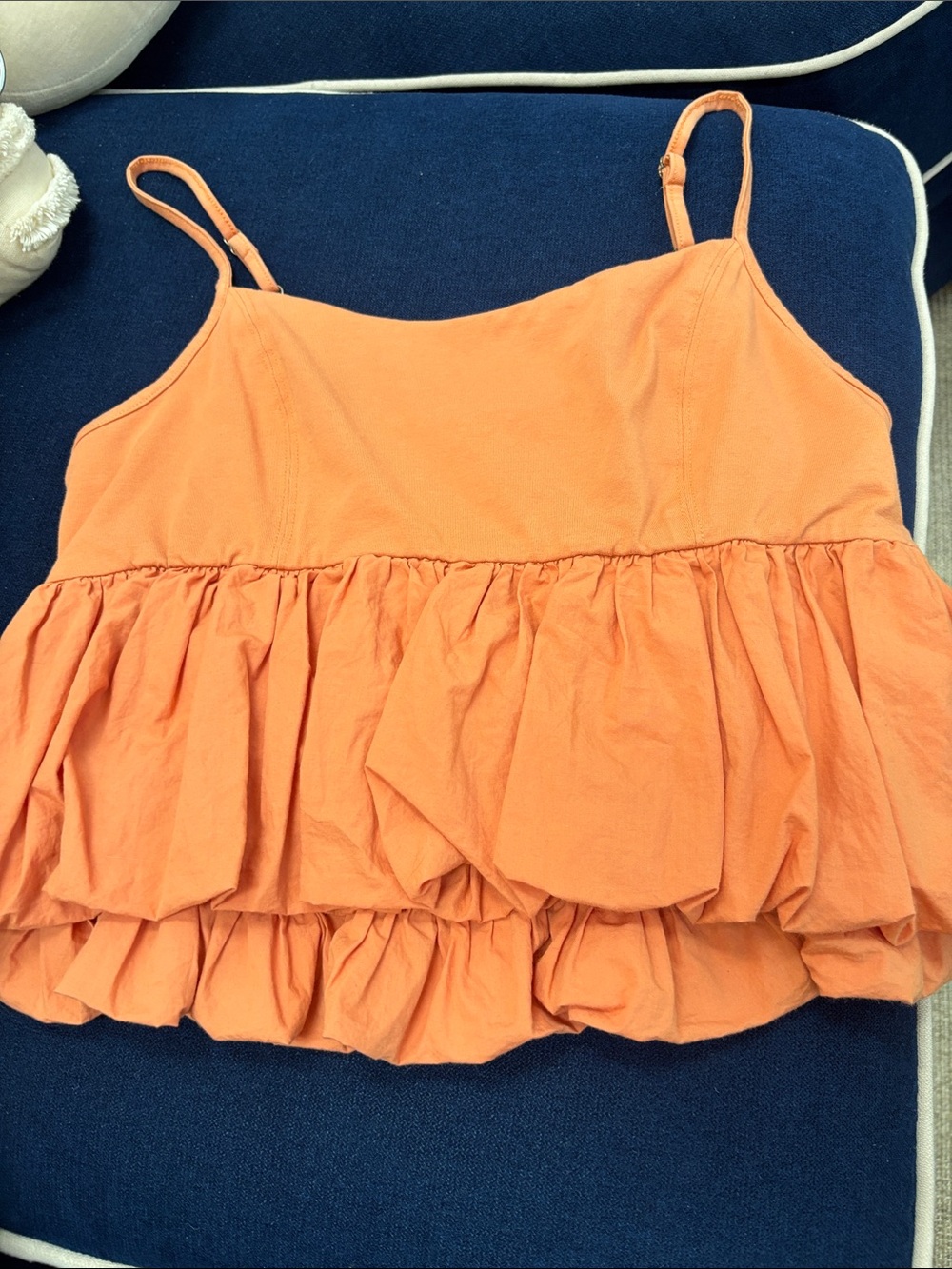 Anthropologie Orange Layered Ruffle Cami